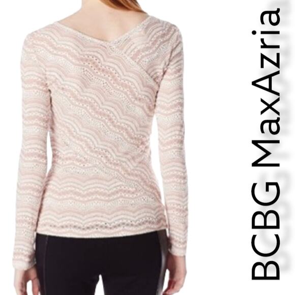 BCBGMaxAzria V-neck Crochet Sweater - Picture 4 of 6